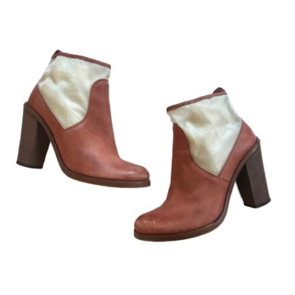 MM6 Maison Martin Margiela Tan and Mesh Ankle Boots - Picture 4 of 13